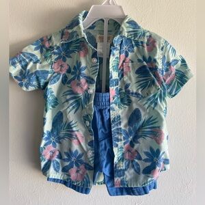 Hawaiian Style Shirt w/ Shorts